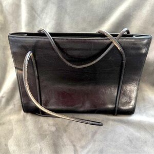 Ann Demeulemeester Black Leather Shoulder Tote
